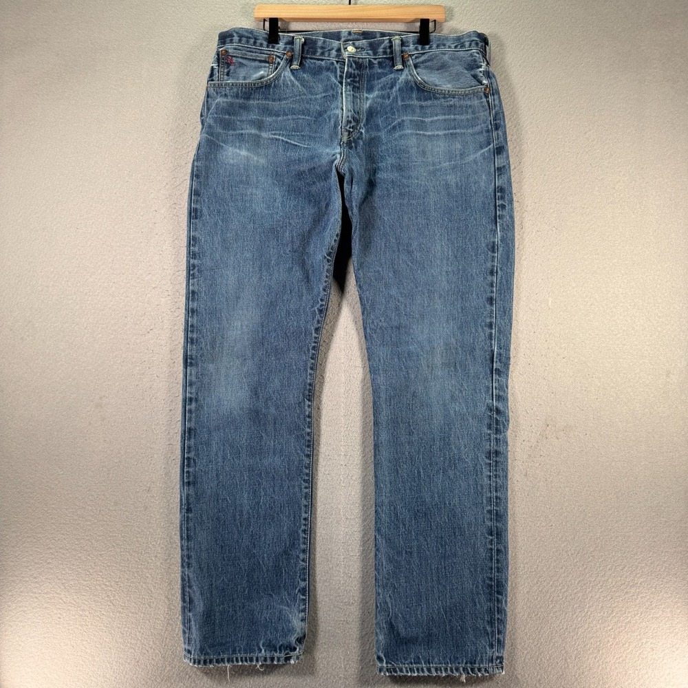 Vintage Polo Ralph Lauren Classic‎ Jeans Mens 38x34 Blue Lightwash Denim Stretch